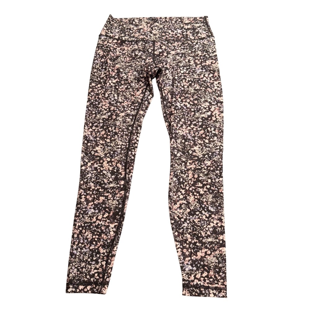 Lululemon Wunder Under High-Rise Leggings Floral Multi Pink Purple Black  10
